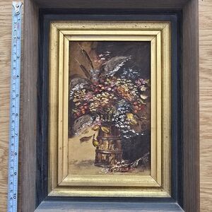 Ina Linton Original Mid Century Modern Floral 11"x8" Oil In Impasto Technique